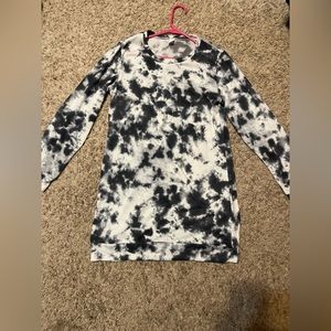 Gray and white tie dye T-shirt dress